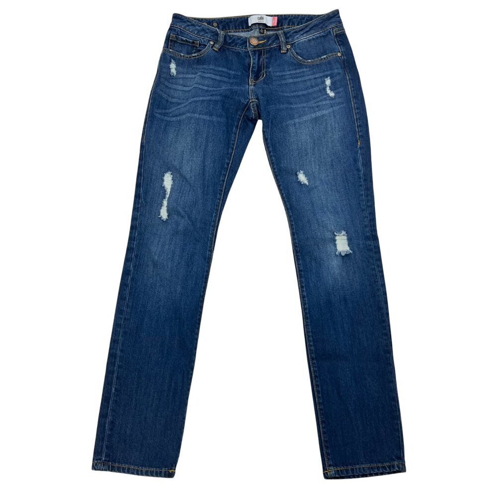 Cabi Women’s Slim Boyfriend Jeans Distressed Low Rise Size 2